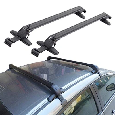 Image of Universal Roof Rack Cross Bars, Adjustable Aluminum Luggage Crossbar with Anti Theft Keyed Locking Fit for Car SUV Without Side Rail,A 100cm