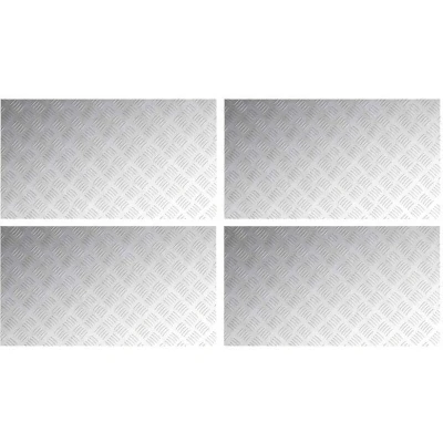 Image of vidaXL Aluminum Checker Plates 4 pcs Anti Slip 90x50 cm