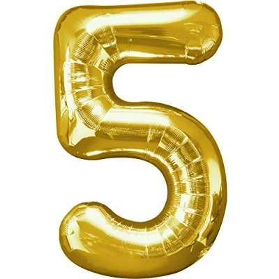 Image of Amscan 2825201 S/Shape:5 Gold