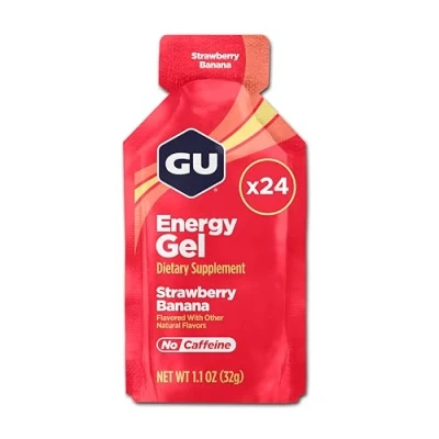 Image of GU Strawberry Banana Flavour Energy Gels Box of 24