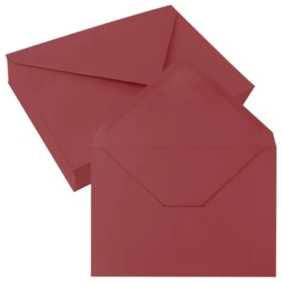 Image of JAGERGREEN 50 Pack 5&quot; x 7&quot; Self Seal Envelopes, Red Blank C5 C6 Envelopes for Wedding Invitation, Envelope 137 193mm 150gsm Greeting Cards,Birthday, Baby Shower, Thank You Cards, Anniversary