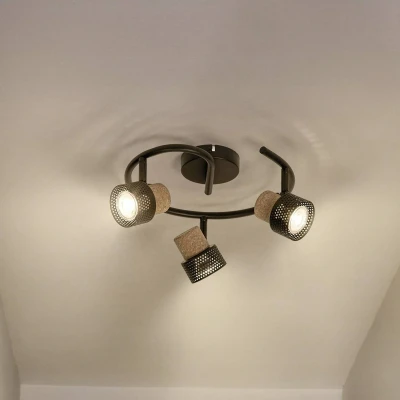 Image of LEDVANCE LED downlight Cork, GU10, 3 bulb, spiral, black