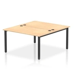 Image of Impulse Bench B2B 2 Person 1400 Black Frame Office Desk Maple