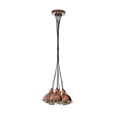 Image of EGLO Pendant light Priddy 1, seven bulb, antique copper