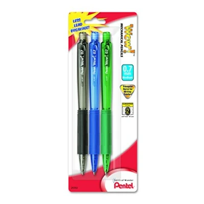 Image of Pentel Wow Mechanical Pencil, 0.7mm, Assorted Barrels, 3 Pack (AL407BP3M) by
