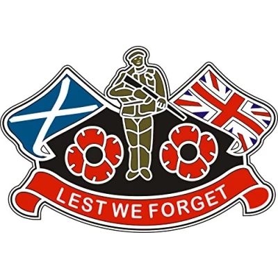 Image of Poppy Day Car Window Sticker with Scotland Flag Union Jack