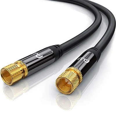 Image of 10m HDTV Satellite Cable 135dB 75 Ohm Premium Coaxial SAT Connector F Pin to For UHV RF DVB T and T2