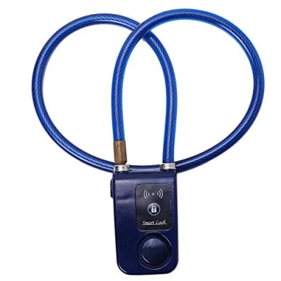Image of Bike Lock, APP Control Bluetooth Smart Lock Anti Theft Alarm Chain with 105dB for iOS and Android System, Bicycle, Motorcycle, Gates (Blue)
