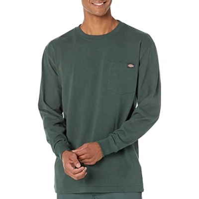 Image of Dickies Men&#039;s Long Sleeve Heavyweight Crew Neck Big and Tall, Hunter Green, XXL Tall