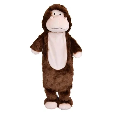 Image of A2Z Hot Water Bottle 800ML 3D Animal Monkey Low Pile Plush Fleece Cover Rubber Bag for Pain Relief Cosy Nights and Relaxation