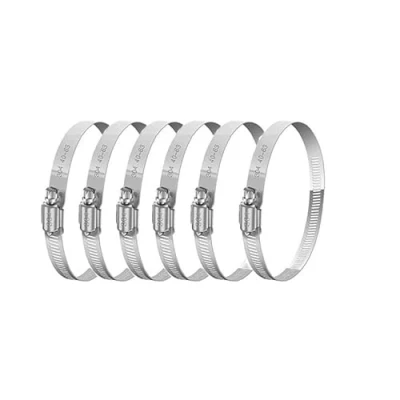Image of Taolele 6Pcs Hose Clips 40 63mm Jubilee Adjustable 304 Stainless Steel Clamps Worm Drive Pipes