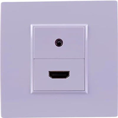 Image of Wall Plate with 1 x 3.5mm Jack Feed Through Socket, and HDMI 2.0 Socket