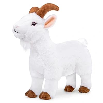 Image of lilizzhoumax Simulation Goat Plush Toy 29cm/11 white Realistic Stuffed Animal Wild Cute Toy, Super Soft Home Decoration Toys, Gift for Friends and Kids