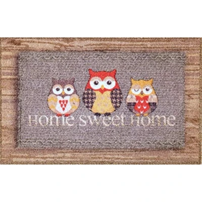 Image of oKu Tex Doormat, Polyamide, Home Sweet Owls, 50 x 80 cm