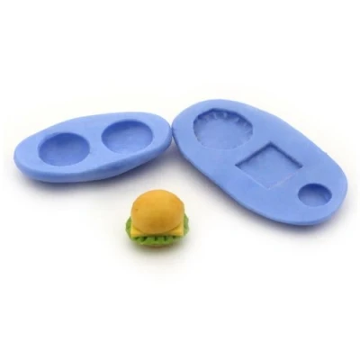 Image of MyTinyWorld Dolls House Miniature 5 Part Cheeseburger Reusable Silicone Mould