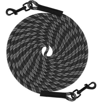Image of Taglory Training Lead for Dogs 5 m, Reflective Long Dog Rope Tie Out, Tether Small Medium Large Dogs, Black