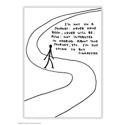 Image of Official David Shrigley Funny Humorous &#039;Buy Cigarettes&#039; Postcard Sold by Brainbox Candy
