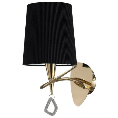 Image of Mara Wall Lamp Switched E14, French Gold Black Shade