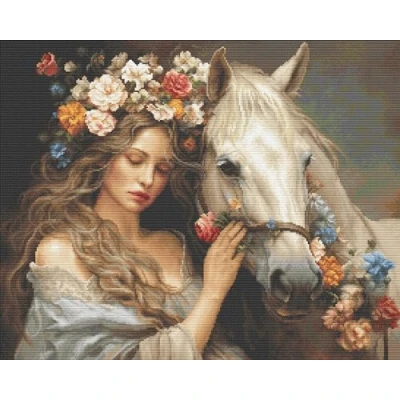 Image of Luca S Cross Stitch Kit Gold The Flower Fairy, B620, Counted for Adults, Needlecraft and Embroidery