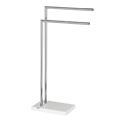 Image of Wenko Noble White 204871000 Towel and Clothes Rack 45.5x20x82 cm Poly Resin Chrome