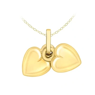 Image of Carissima Gold Women&#039;s 9 ct Yellow Double Heart Pendant on 20 Soldered Trace Chain Necklace of Length 46 cm/18 Inch