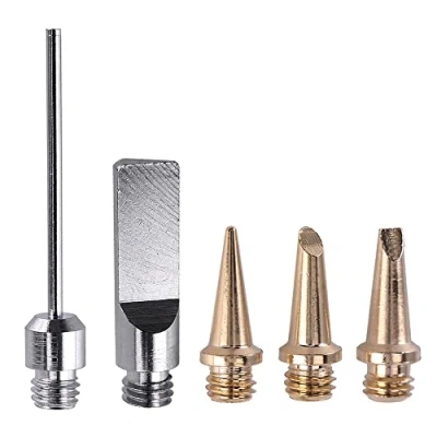 Image of WANGCL 5Pcs Soldering Tips, Gas Iron Tips Kit Electric Foam Tool Solder Replacement Welding Accessories