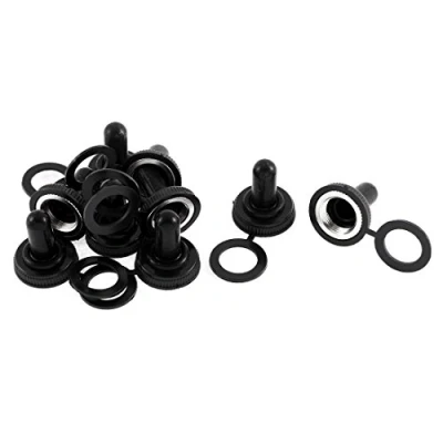 Image of Sourcingmap 9pcs 12mm Mini Toggle Switch Waterproof Rubber Cover Boot Cap Black