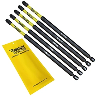 Image of 5 x SabreCut SCPZ3152_5 152mm PZ3 Magnetic Impact Screwdriver Driver Bits Set Pozi Pozidriv Heavy Duty Compatible with Dewalt Milwaukee Bosch Makita and More