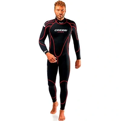 Image of Cressi Maya Man Monopiece Wetsuit 2.5mm Men&#039;s Ultrastretch Neoprene Singlepiece S/2 Black/Red