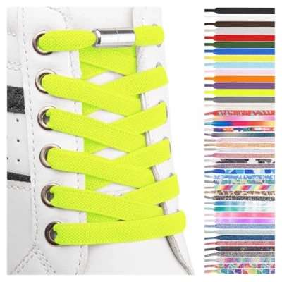 Image of SULPO Elastic rubber shoelaces without ties, flat, with twist closure