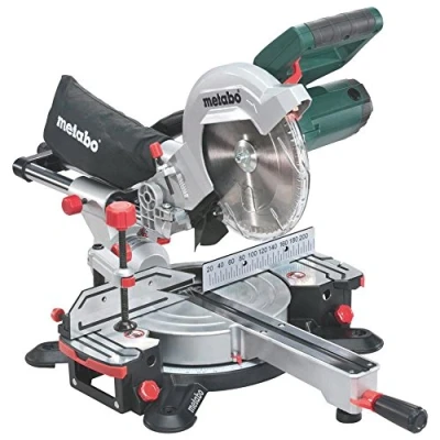 Image of Metabo KGSV 216 M Chop Saw (1350 W, with Pull Function, Max. Cutting Depth 90/45 65/36 mm, Width 90/45305/205 incl. Blade + Table Widening, Laser) 619261000