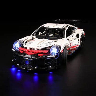 Image of GEAMENT LED Light Kit Compatible with LEGO Porsche 911 RSR Race Car Building Blocks Model for Technic 42096 (Building Set Not Included)