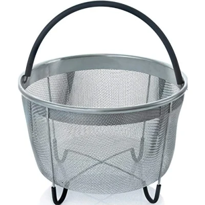 Image of Insert Basket 6Qt Stainless Steel Steamer with Handle for Instant Pot Accessories Fits Most Pressure Cookers Steaming Vegetables,Eggs