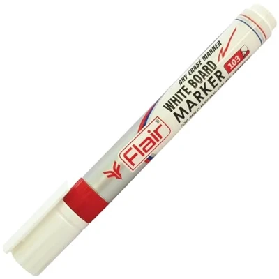 Image of 3.0mm Bullet Tip FLAIR 103 Whiteboard RED Marker Pen Quick Dry Ink Easy Wipe (1 x Marker)