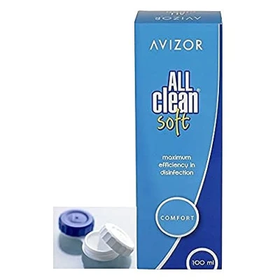 Image of AVIZOR All Clean Soft Contact Lens Liquid. Unique Solution for Cleaning and disinfecting Types of Lenses. 1 x 100 ml