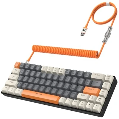 Image of YINDIAO T8 60% Mechanical Gaming Keyboard,68 Keys TKL Compact Layout Mini Keyboard,18 Chroma RGB Backlit,Slight Clicky Brown Switch,Anti ghosting,Pro Coiled USB C Cable,for PC,Mac,PS4,XBOX Milk Shake