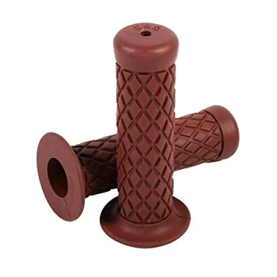 Image of motorcycle Hand Grips, 1 Pair Universal 7/8 22mm Rhombic Grids Style Rubber Handlebar Grips Antiskid Bar End For Motorbike, Dirt Bike handle