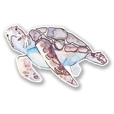 Image of 2 x 10cm Blue Turtle Vinyl Sticker Decal Laptop Car Bike Tortoise Pretty #6091 (10cm Wide 6cm Tall)