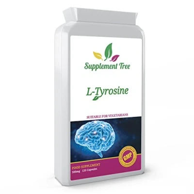 Image of L Tyrosine 500mg 120 Capsules High Strength Supplement Free Form Amino Acid UK Manufactured GMP Guaranteed Quality