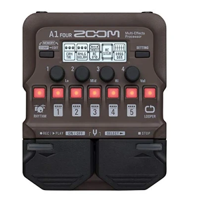 Image of Zoom A1 FOUR Acoustic Instrument Multi Effects Processor Pedal, Modeling, Looper, Rhythm Section, For Guitar, Saxophone, Trumpet, Violin, Harmonica, and Upright Bass
