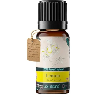 Image of Calmer Solutions Lemon Essential Oil 10ml Skin Conditions, Fungal Infections Pure 100% UK Sourced Natural Oils Professional or Home use Diffusers, Humidifiers, Candles &amp; More