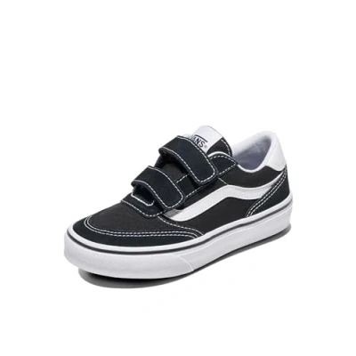 Image of Vans Brooklyn LS V Sneaker, Suede Canvas Black White, 4.5 UK