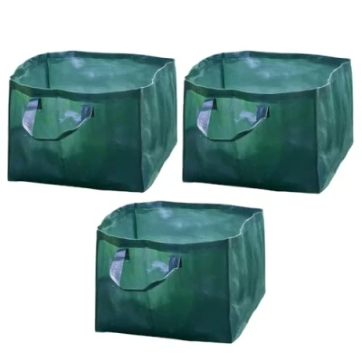 Image of Garden Mile® 3x Large Capacity Reusable Green Waste Refuse Sack Bags With Handles Shower Proof Tear Resistant Grass Bag Compost Autumn Leaves Collector Home Recycling (3)