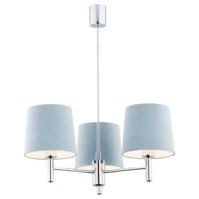 Image of Bolzano Multi Arm Pendant Ceiling 3 Light Blue, Chrome