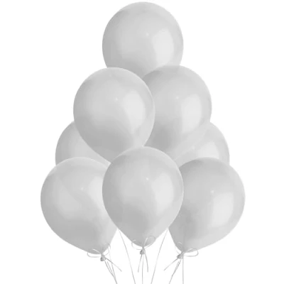 Image of SHATCHI Metallic Colour Pearlized 12&quot; Helium Quality Latex Balloons Birthday Wedding Anniversary Christening Christmas Communion Party Decoration Baloon, Silver, 25pcs