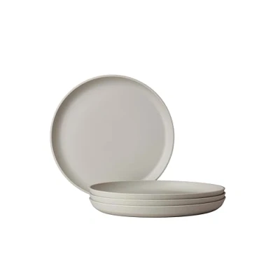Image of Mepal Breakfast plate 4 pieces Silueta Dishwasher &amp; microwave resistant Plastic plates Dinner Tableware 23 cm Nordic white