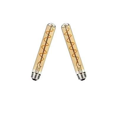 Image of BAISHICHENG T30 E27 Filament LED Bulbs Warm White 2700K,185mm Long Tube Bulb Edison Retro Vintage Decorative Light 4W(Replace 40W Screw Halogen Bulb) AC 220 240V 2Packs