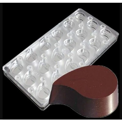 Image of 18 Cups 3D Water Drop Polycarbonate Chocolate Molds, DIY PC Magneti Transfer Mould, Plastic Candy Mould Baking Pastry Bakery Tools Tray Form Bakeware