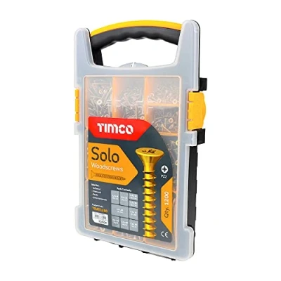 Image of TIMCO Solo Woodscrews mixed Tray Ideal for timber and manmade board applications Gold size screws 1200 pieces