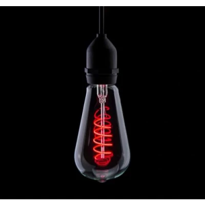 Image of Pro Lite ST64/FILDIM/4W/ES/RED 4w LED Spiral ST64, dimmable, red, E27
